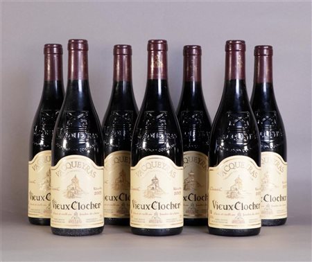 7x 0.75 liter Vieux Clocher Classic Vacqueyras Rouge 2005.