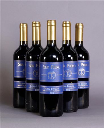 6x 0.75 liter Cantine Leonardo da Vinci Ser Piero Rosso 2014.