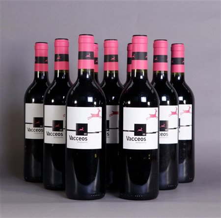 9x 0.75 liter Cuatro Rayas Vacceos Tempranillo Roble 2005.