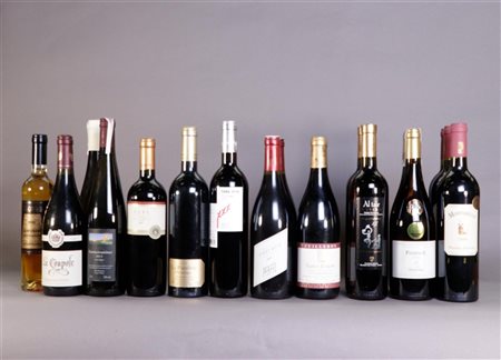 A collection of eighteen diverse wines.