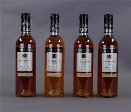 4x 0.5 liter Cordier Sauternes Collection Privée 2003.