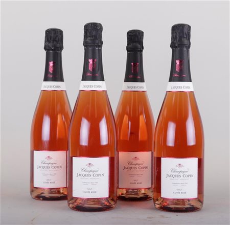 4x 0.75 liter Champagne Brut Rosé, Jacques Copin.