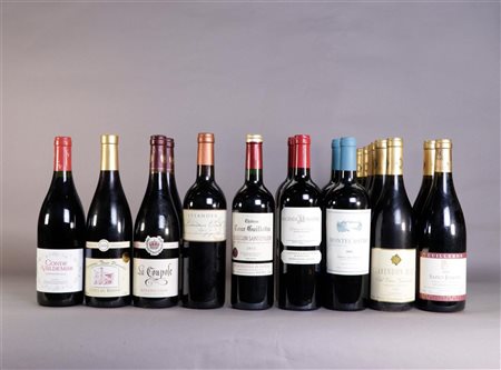 A collection of eighteen diverse wines.