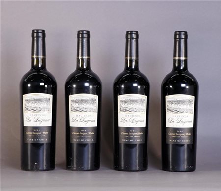 4x 0.75 liter Hacienda La Laguna Reserva Cabernet Sauvignon - Syrah 2004.