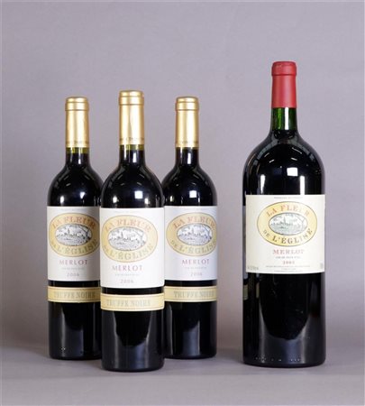 3x 0.75 liters & 1x 1.5 liter La Fleur de l'Eglise Merlot.