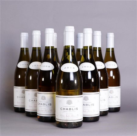 10x 0.75 liter Gaston André Pere & Fils Chablis 2008.