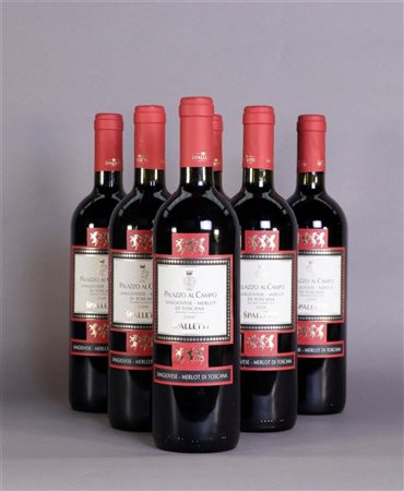 6x 0.75 liter Spalletti Palazzo Al Campo Rosso 2008.