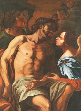 Loth Johann Carl (cerchia di), (1632 - 1698) LA PIETA' olio su tela, cm 118x87