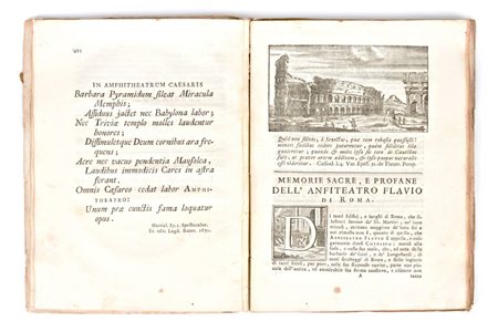 [Roma] Marangoni, Giovanni : Delle memorie sacre, e profane dell'anfiteatro Flavio di Roma volgarmente detto il Colosseo. Roma, Niccolò e Marco Pagliarini 1746