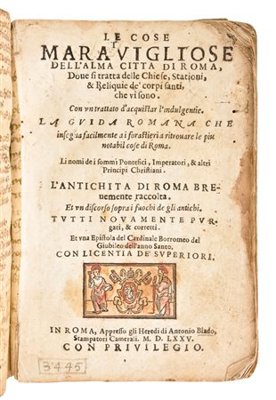 [ ROMA ]  Palladio, Andrea : Le Cose Meravigliose dell’Alma città di Roma – In Roma 1575