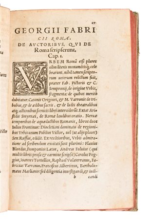 [ ROMA ]  Georgii Fabricii chemnicensis Roma antiquitatum libri duo : ex aere, marmoribus, membranis[q]ue ueteribus collecti ab eodem : Itinerum lib. I. : auctiora omnia, cum rerum & uerborum in omnibus hisce memorabiliu[m] indicibus   Editore: Per I