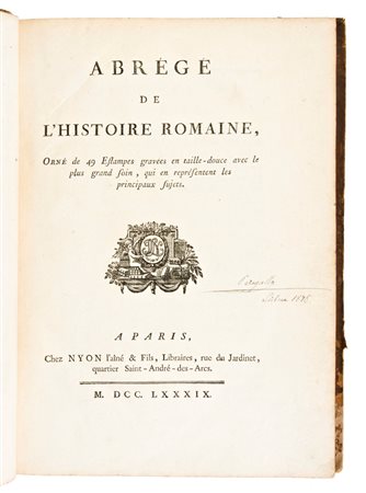 [ROMA] Millot, Claude François Xavier : Abrégé de l'histoire romaine... A Paris : chez Nyon... 1789