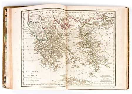 [Atlante Antica Grecia] Barthélemy, Jean Jacques : Recueil de cartes géographiques plans, vues et médailles de l'ancienne Grèce. De Bure, Paris 1788