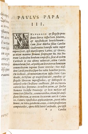 Bembo, Pietro : Epistolarum Familiarum, Libri VI. Eiusdem, Leonis X. Pont. Max. nomine Scriptarum, Lib. XVI. (In fine:), Venetiis apud Gualterum Scottum, 1552.