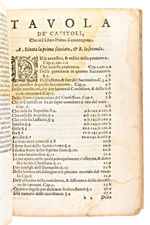 [Teologia] de Medina, Bartolomé : Breve instruttione de' confessori, come si debba amministrare il sacramento della Penitentia. Alessandro Gardano, & Francesco Coattini, Roma 1588