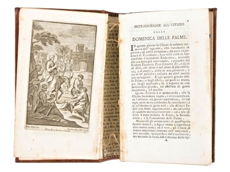 [Legature alle armi] Breviarium Romanum... Pars hiemalis. Urbini, Mainardi 1740 - Uffizio della settimana santa con la versione italiana di Monsi. Martini. Roma, Perego Salvioni, 1823