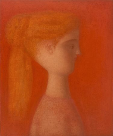 BUENO ANTONIO (1918 - 1985) - PROFILO IN ROSSO, ANNI '70.