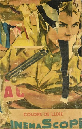 Mimmo Rotella (1918 - 2006) CINEMASCOPE, 1962 decollage su tela, manifesti e...