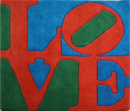 Robert Indiana (1928 - 2018) CLASSIC LOVE, 2007 tappeto, cm 74x74, es....