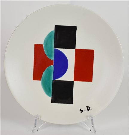 Sonia Delaunay (1885 - 1979) PIATTO, 1968 ceramica smaltata, diam. cm 24...