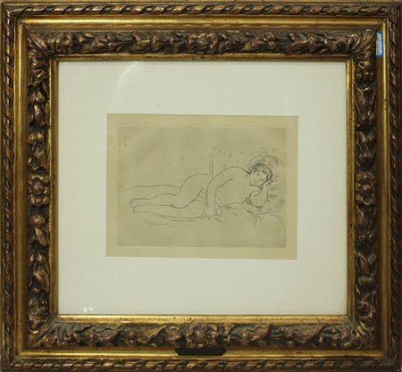 PIERRE AUGUSTE RENOIR, "Femme Nue Couchée" "Donna sdraiata", 1906