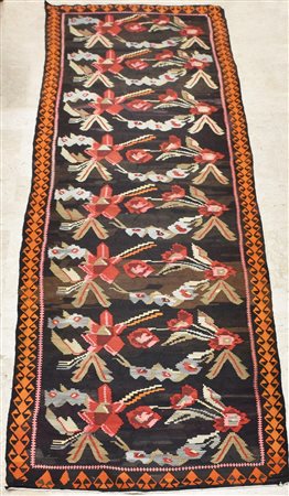 TAPPETO KILIM KARABAGH cm 464x105 segni di usura