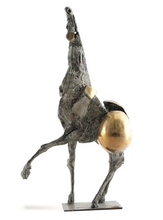 Nag Arnoldi 1928 Locarno-2017 Lugano Cavallo scultura in bronzo cm 23X53X97...