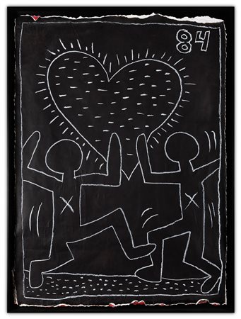 Keith Haring 1958 Reading (USA)-1990 New York Senza titolo gesso su carta...