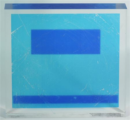 Lucio Battaglia COMPOSIZIONE plexiglass con applicazioni, cm 26x26x3 Graffi e...