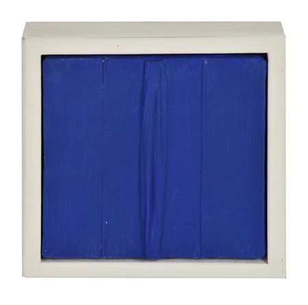 Ignoto ULTRAMARINE BLUE, 1996 acrilico e applicazioni su tela, cm 13x13,5 sul...