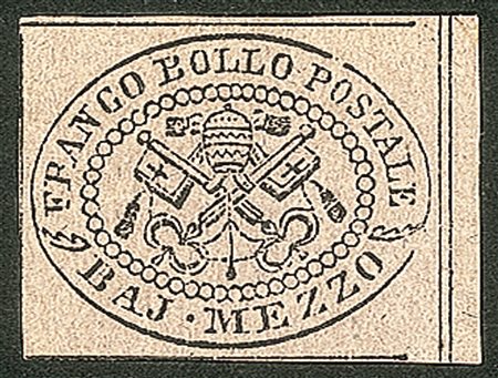 Antichi Stati Italiani - Stato pontificio - 1852 - 1/2 baj (1A)