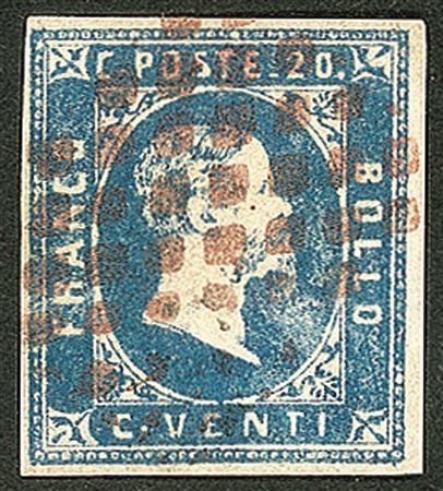 Antichi Stati Italiani - Sardegna - 1851 -  20 cent azzurro (2)