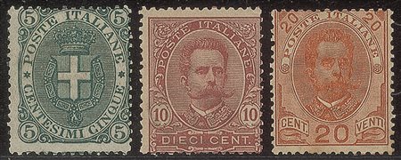 Regno - Umberto I - 1891/1896 - Stemma e Umberto I (59/64)