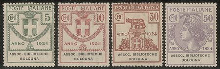 Regno - Vittorio Emanuele III - 1924 - Parastatali - Assoc. Biblioteche Bologna (1/4)