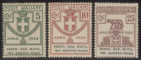 Regno - Vittorio Emanuele III - 1924 - Parastatali - Assoc. Naz. Mutil. Inv. Guerra - Roma (5/10)