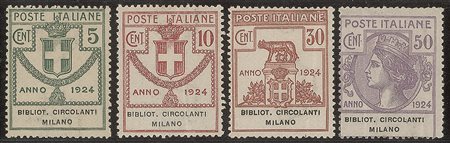 Regno - Vittorio Emanuele III - 1924 - Parastatali - Bibliot. Circolanti Milano (13/16)