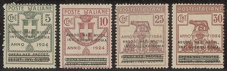 Regno - Vittorio Emanuele III - 1924 - Parastatali - Associazione Naz. Mutil. Inv. Guerra - Roma (70/76)