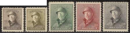 BELGIO - 1919 - Roi casquè (165/178)