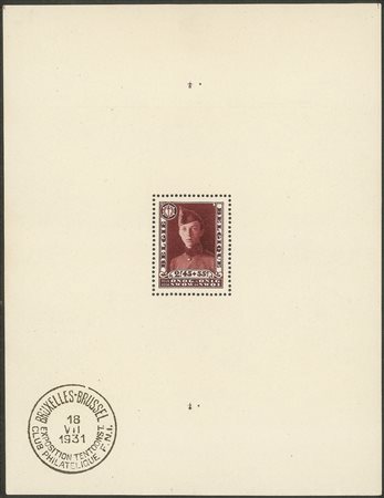 BELGIO - 1931 - Foglietto Esposizione Filatelica dell'Associazione Invalidi di Guerra (BF3)