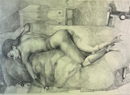 Ugo Attardi “Nudo sdraiato” 1975