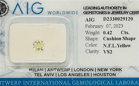 DIAMANTE 0,42 CT NATURAL FANCY GIALLO CHIARO - VS2- UD30121-1