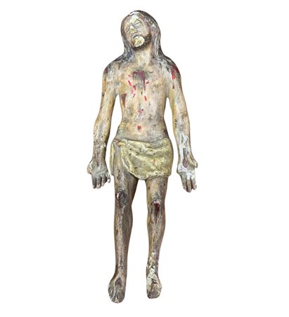 Scultura lignea, periodo XVIII secolo raffigurante Cristo. Dimensioni:...