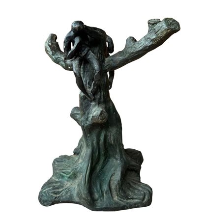 Scultura in terracotta, periodo XIX secolo raffigurante Albero con...