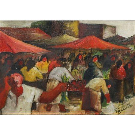 Giuseppe  Brancato (Messina  1945)  - Donne al mercato