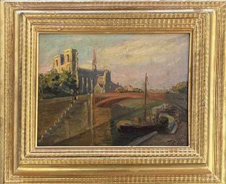 Fernad Riblet Firenze 1873-1944 Pont Notre Dame, Parigi 