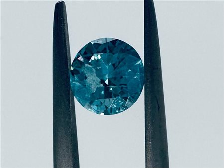 DIAMANTE NATURALE 0.77 CT FANCY BLU INTENSO - I2 - C30610-11