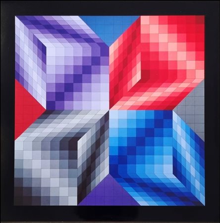 VASARELY VICTOR Ungheria 1906 - Parigi 1997 "Kub-Stri"