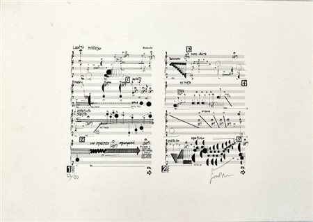 DANIELE LOMBARDI Lento disteso Litografia in b/n – es. 22/50 cm. 35x50 Firma...