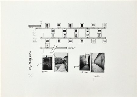 DANIELE LOMBARDI Dia/programma Litografia in b/n – es. 22/50 cm. 35x50 Firma...