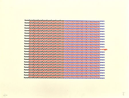 ARRIGO LORA-TOTINO Meriggio Litografia a colori – es. 60/100 cm. 49,5x65...